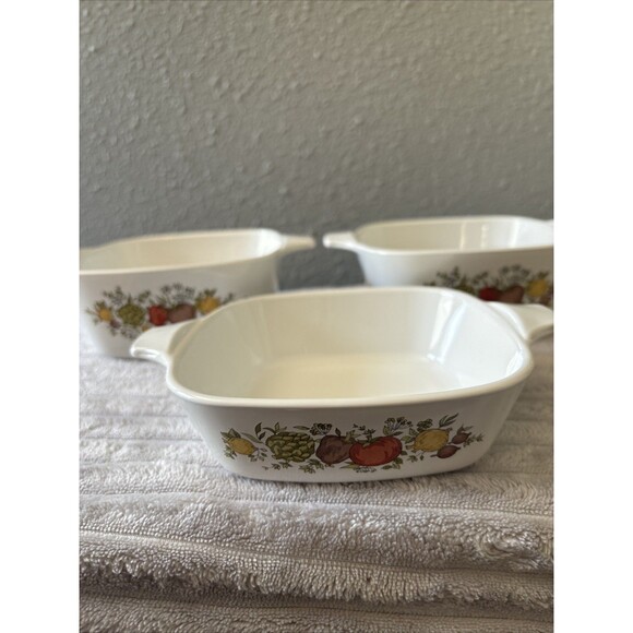 Lot Of Corning Ware 1 3/4 & 2 3/4 Cup Spice Of Life Petite Casseroles, S&P Set - Picture 2 of 16